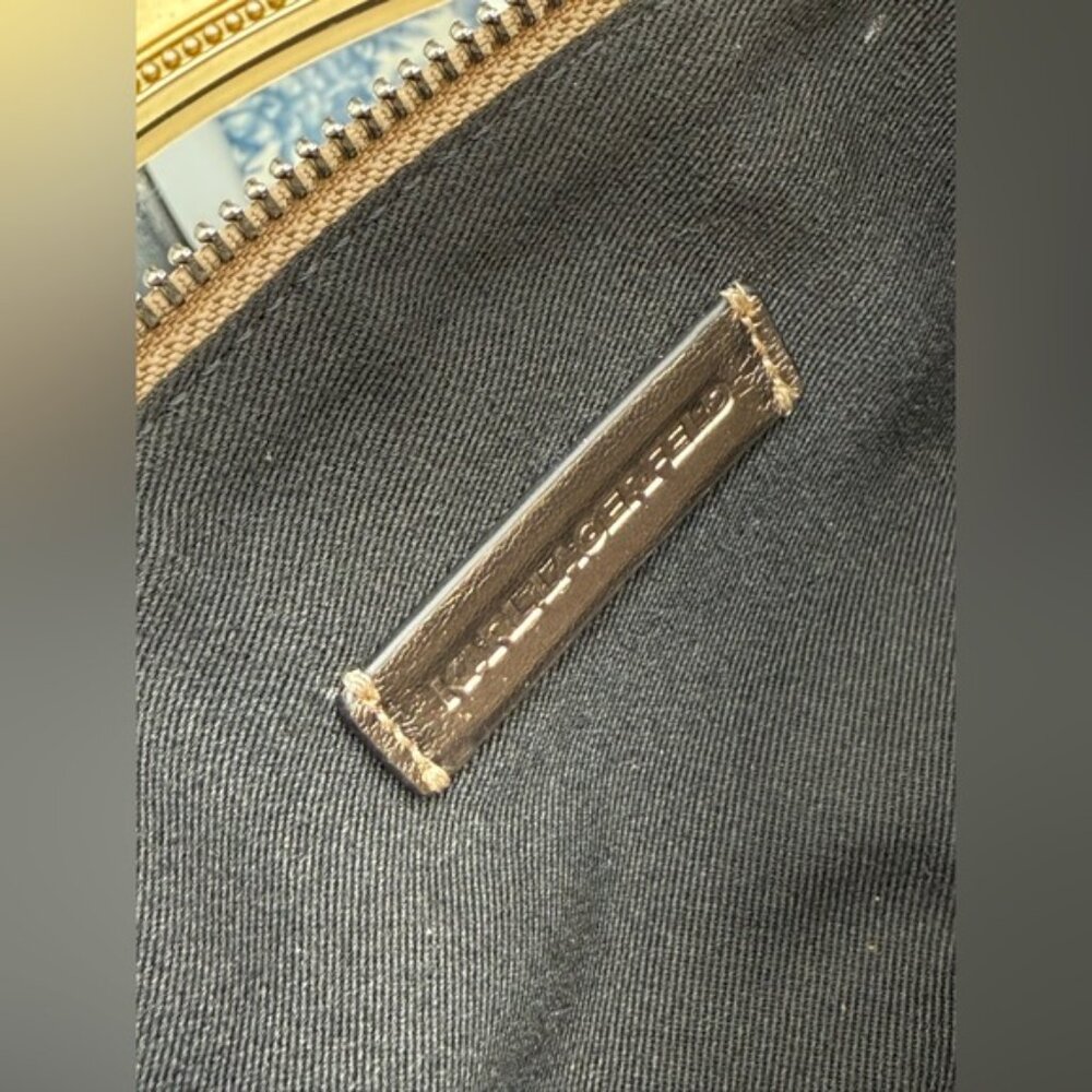 🆕 KARL LAGERFELD PARIS 🧿 NWOT K/Kushion Shoulder Pouch, Champagne Metallic - Picture 15 of 16